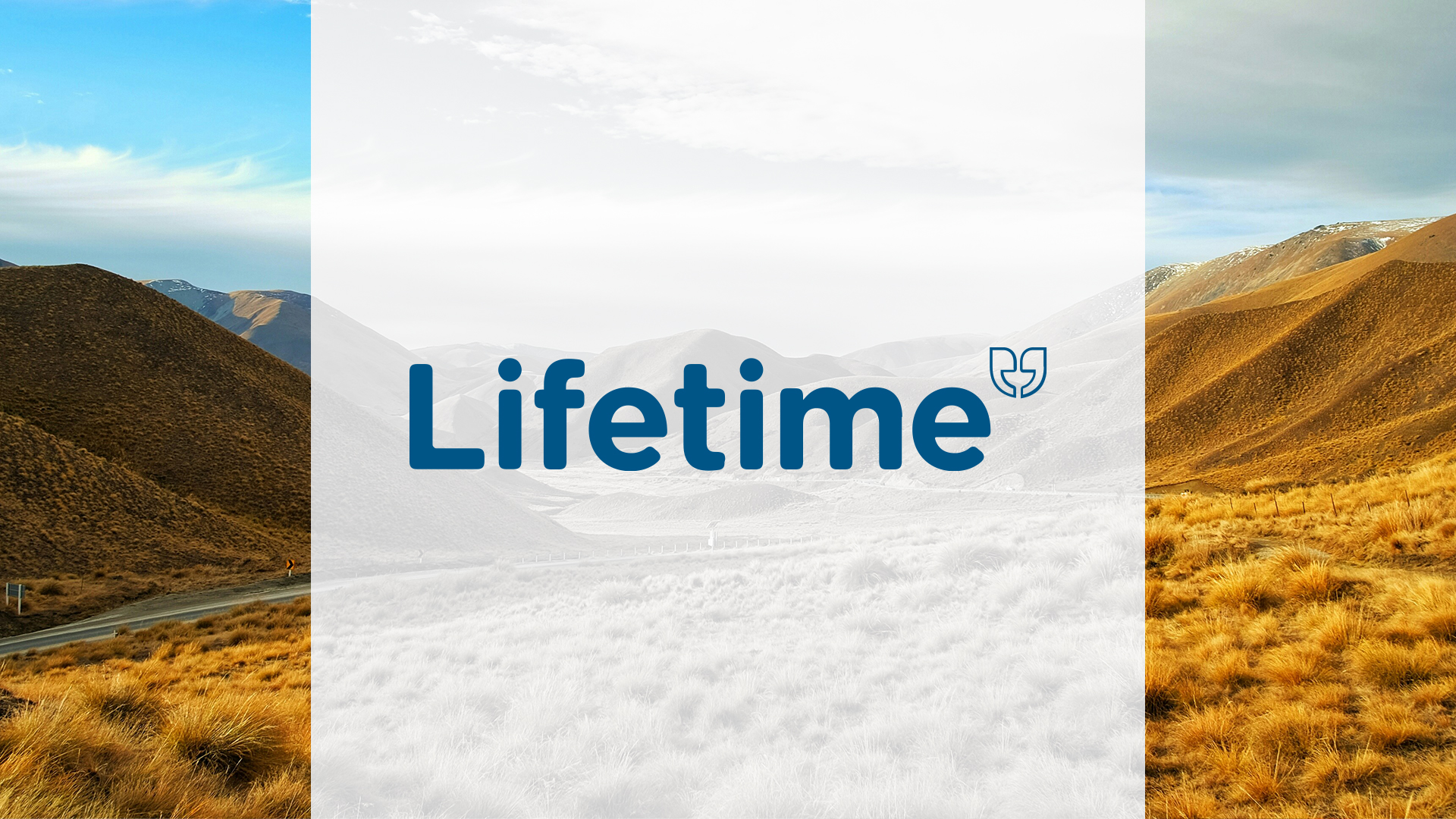 A view of rural Aotearoa New Zealand with the Lifetime logo overlaid