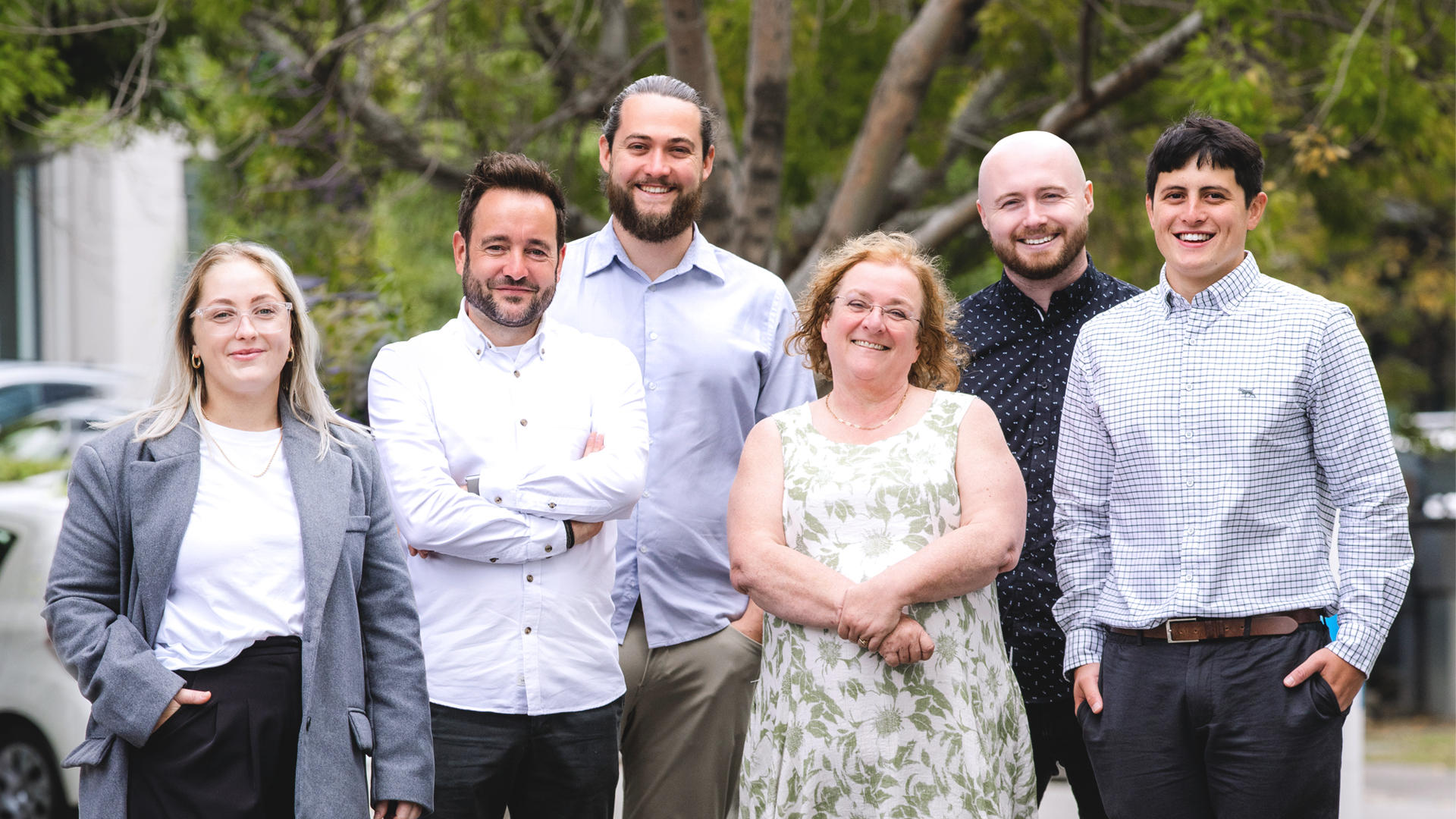 The Like-Minded team. From left to right: Elizabeth Rzoska, Aaron Howes, Tom Gillespie, Cathy Gillespie, James Vanner and Callum Whitehead.