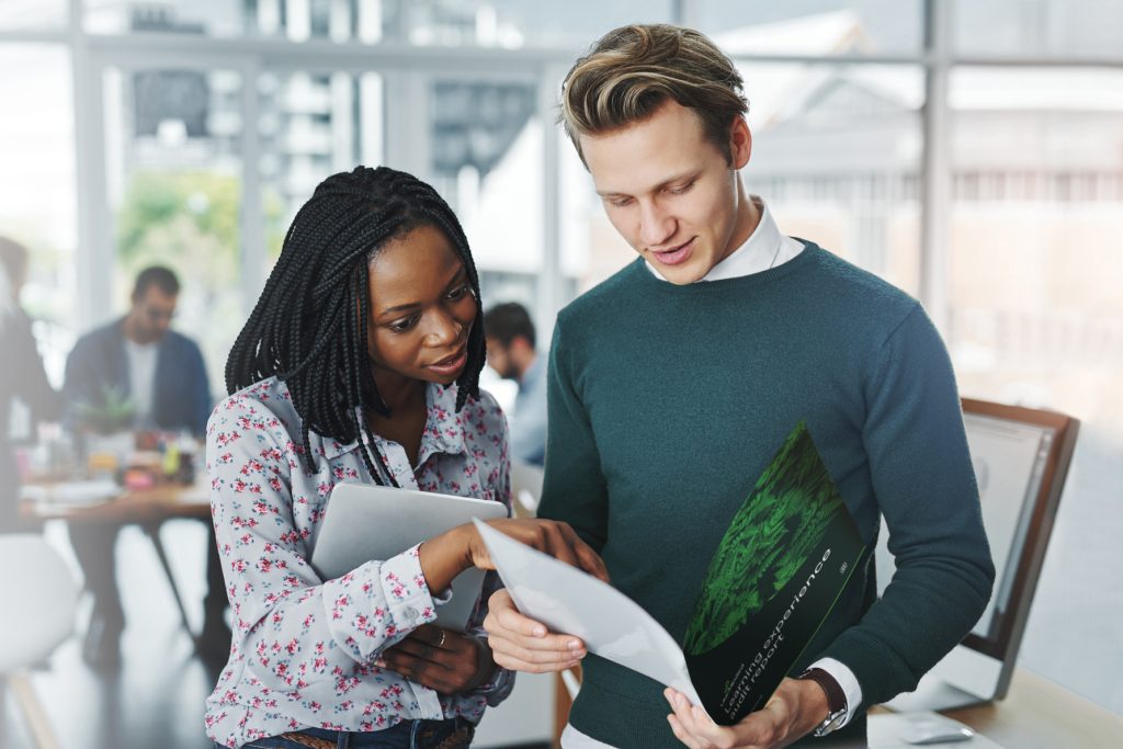 Like-Minded Learning Experience Audit Report being viewed by two clients