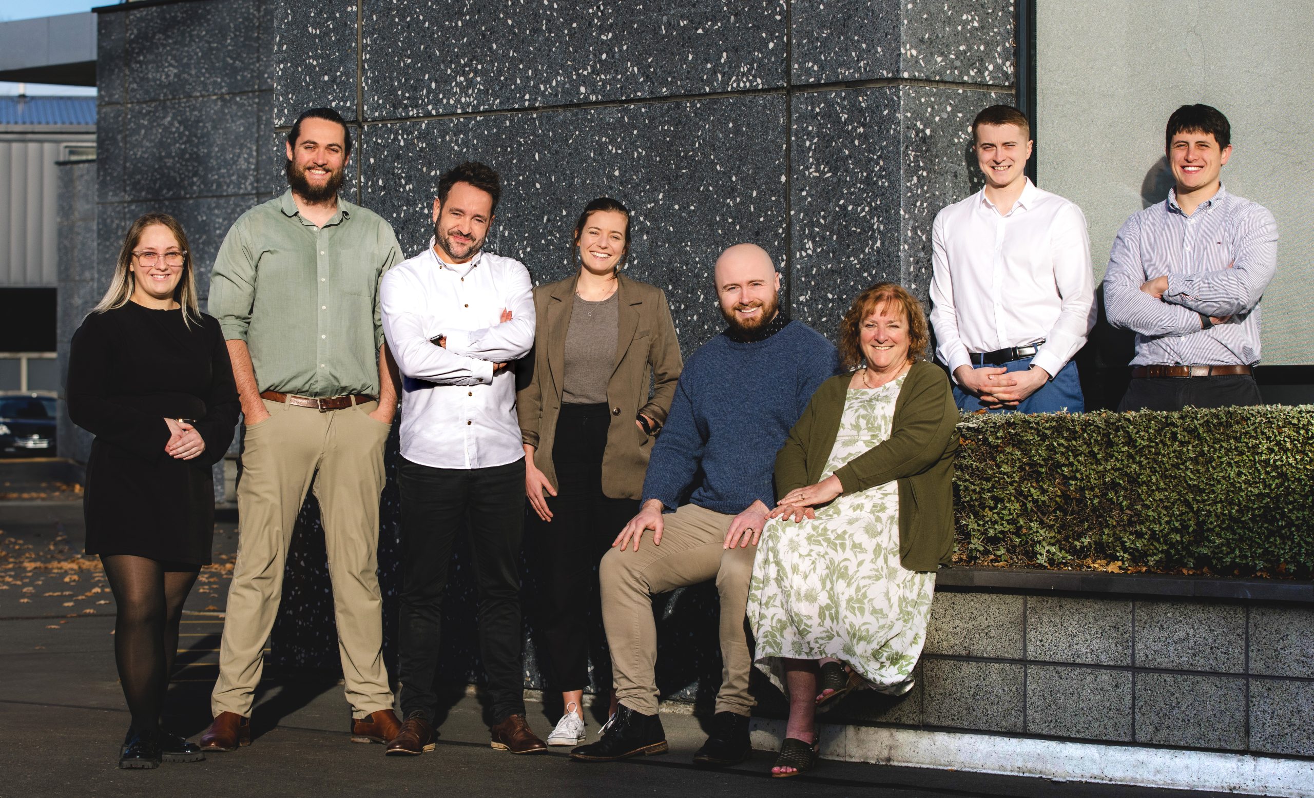 The LIke-Minded Learning team July 2025. Left to right: Elizabeth Rzoska, Tom Gillespie, Aaron Howes, Emma Bell, James Vanner, Cathy Gillespie, Ryan Plato and Callum Whitehead